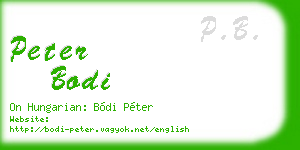 peter bodi business card